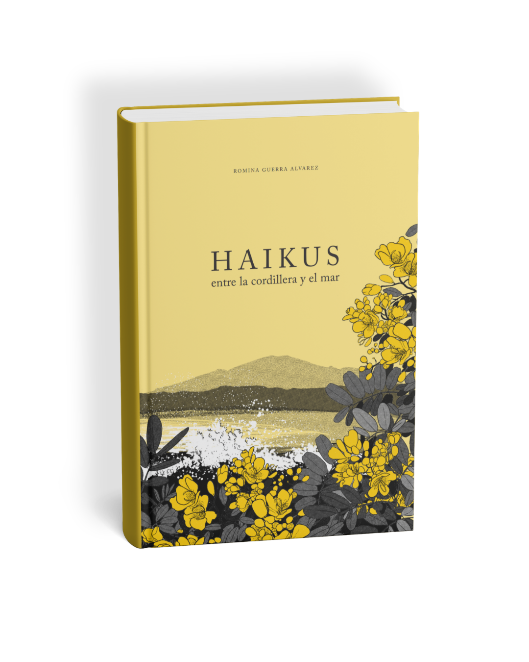 Imagen de libro con diseño de color amarillo «Haikus entre la cordiller y el mar»